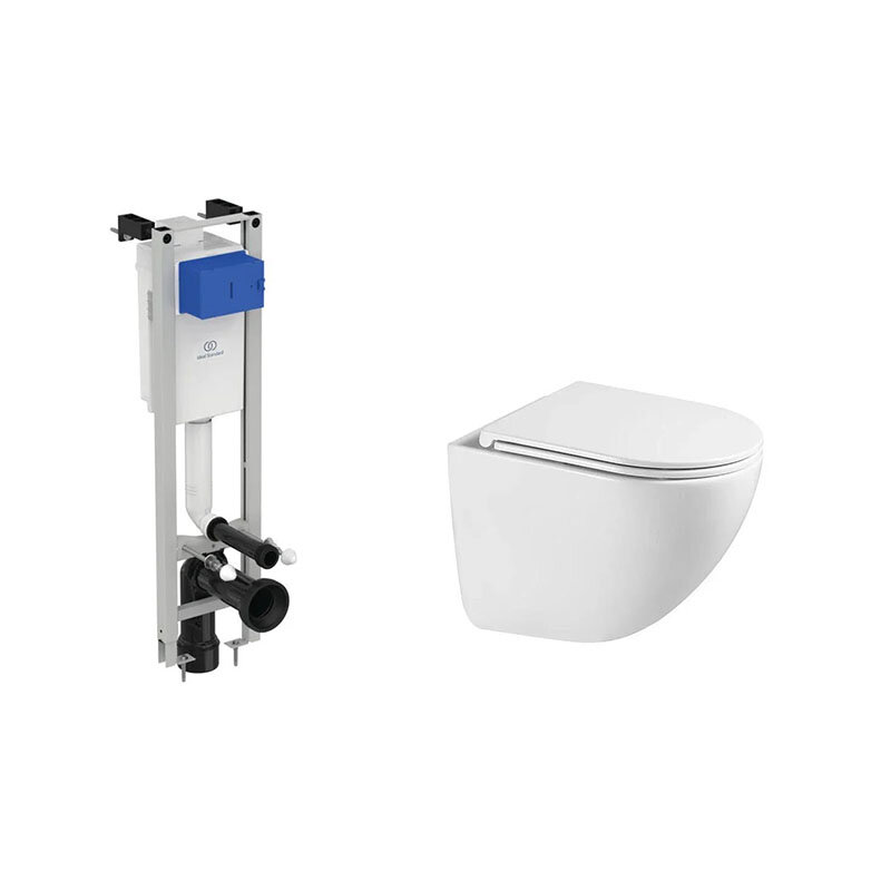 Изображение товара Подвесной безободковый унитаз Vincea Bien с инсталляцией Ideal Standard WH системе и микролифтом