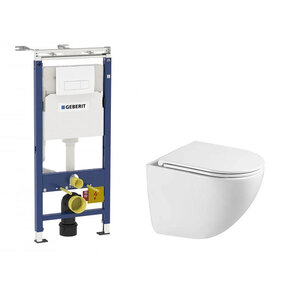 Изображение товара Инсталляция Geberit Duofix Delta с подвесным безободковым унитазом Vincea Bien, крышка микролифт, 458.125.11.1/VT1-51T