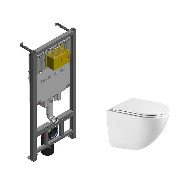 Изображение товара Инсталляция Jacob Delafon для подвесного безободкового унитаза Vincea Bien с функциями торнадо и ми