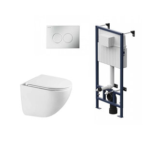 Изображение товара Инсталляция Am.Pm ProC с подвесным безободковым унитазом Vincea Bien, крышка микролифт, клавиша смыва, I012707/VT1-51T/I070131