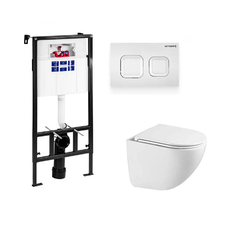 Изображение товара Инсталляция для подвесного унитаза Bettoserb Sava Fix Slim с микролифт и двойным смывом