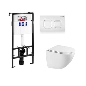 Изображение товара Инсталляция Bettoserb Sava Fix Slim с подвесным безободковым унитазом Vincea Bien, крышка микролифт, клавиша смыва, SET40006470/VT1-51T Изображение товара Инсталляция Bettoserb Sava Fix Slim с подвесным безободковым унитазом Vincea Bien, крышка микролифт, клавиша смыва, SET40006470/VT1-51T