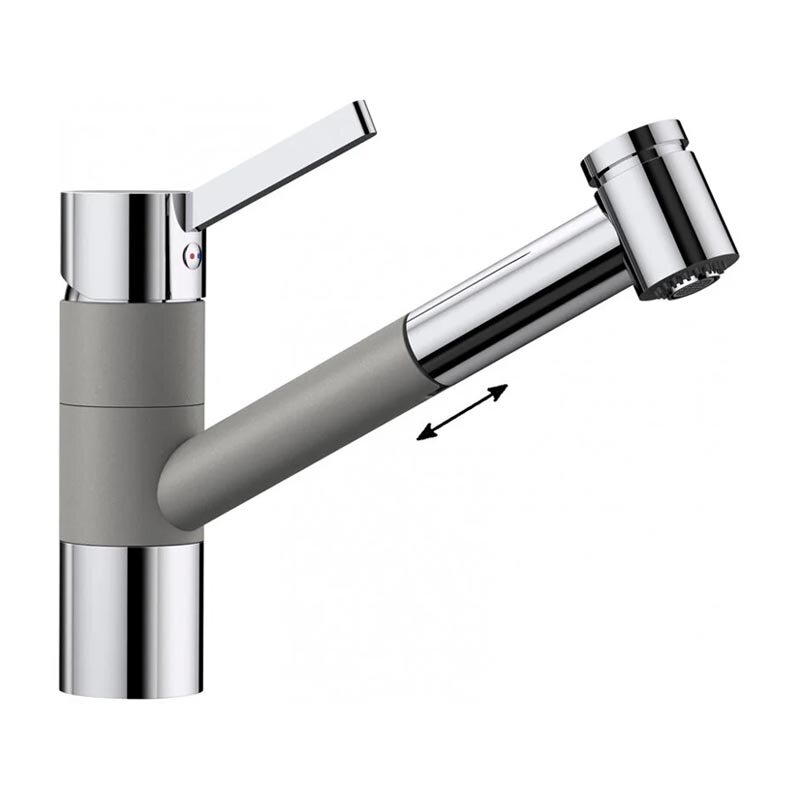 Изображение товара Смеситель Blanco Tivo-S хром/алюметаллик с выдвижным изливом