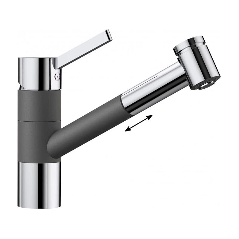 Изображение товара Смеситель Blanco Tivo-S 518798 хром/тёмная скала для кухни