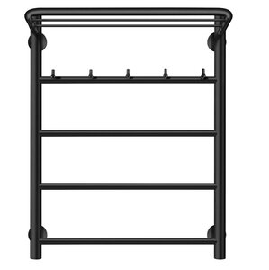 Изображение товара Полотенцесушитель водяной Secado Триада 1 КСП, 4673739228821, ширина 60 см, высота 60 см, с крючками, с полкой, черный матовый