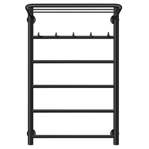 Изображение товара Полотенцесушитель водяной Secado Триада 1 КСП, 4673739228838, ширина 40 см, высота 80 см, с крючками, с полкой, черный матовый