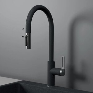 Изображение товара Смеситель для кухонной мойки Granula GR-8168 графит, с подключением к фильтру