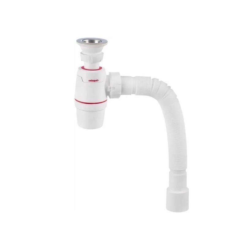 Изображение товара Сифон для раковины Wirquin NEO 30987065 пластиковый белый гидрозатвор регулировка по высоте