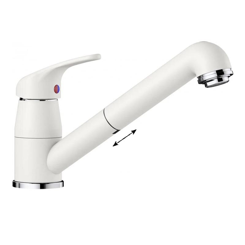 Изображение товара Кухонный смеситель Blanco Daras-S 524193 белый с вытягивающимся изливом