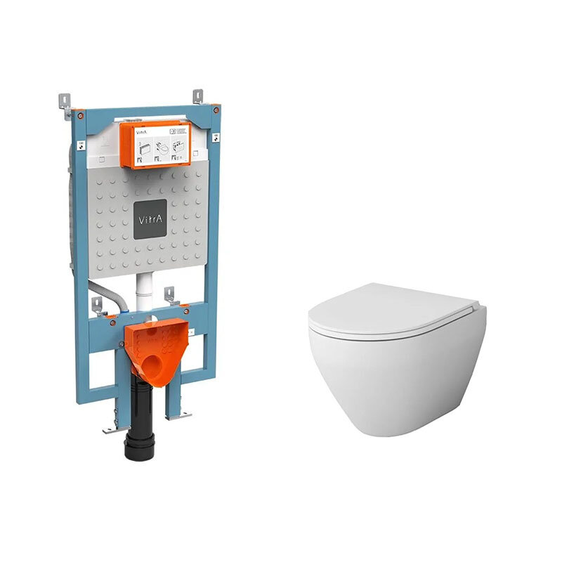 Изображение товара Инсталляция Vitra V-Fix Prime с безободковым унитазом AM.PM Spirit V2.0 FlashClean, крышка микролифт, 768-5800-01/C701700WH/C707857WH Изображение товара Инсталляция Vitra V-Fix Prime с безободковым унитазом AM.PM Spirit V2.0 FlashClean, крышка микролифт, 768-5800-01/C701700WH/C707857WH