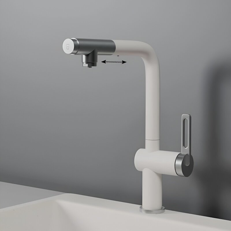 Изображение товара Смеситель для кухонной мойки Granula GR-8169 арктик, с подключением к фильтру