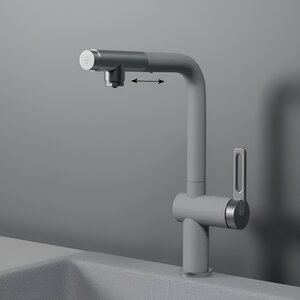 Изображение товара Смеситель для кухонной мойки Granula GR-8169 базальт, с подключением к фильтру