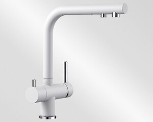 Изображение товара Кухонный смеситель Blanco Fontas II Silgranit 525141 под питьевую воду, белый