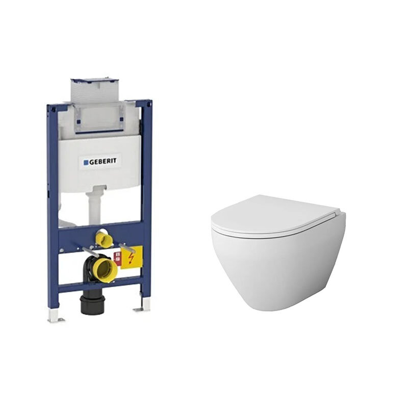 Изображение товара Инсталляция Geberit Omega 12 с безободковым унитазом AM.PM Spirit V2.0 FlashClean