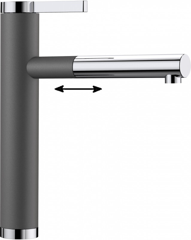 Изображение товара Смеситель Blanco Linee-S 518804 выдвижной графитовый