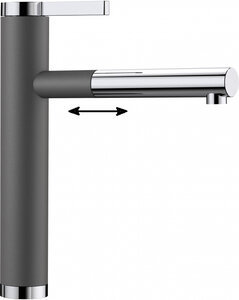 Изображение товара Смеситель Blanco Linee-S 518804 хром / тёмный графит