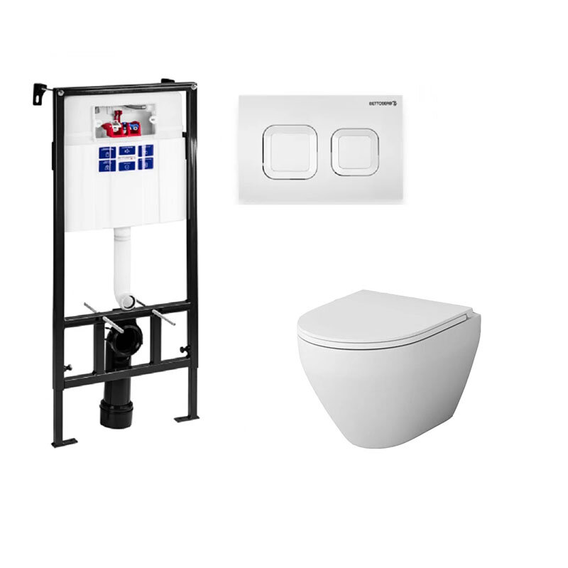 Изображение товара Инсталляция Bettoserb Sava Fix Slim с безободковым унитазом AM.PM Spirit V2.0 FlashClean