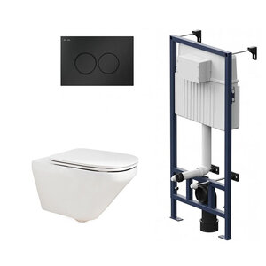 Изображение товара Инсталляция Am.Pm ProC с безободковым унитазом Jacob Delafon Modern Life, сиденье микролифт, клавиша смыва, I012707/E77725-0/E77168-0/I070138