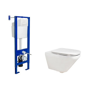 Изображение товара Инсталляция Berges Atom Line с безободковым унитазом Jacob Delafon Modern Life, сиденье микролифт, клавиша смыва, 040339/E77725-0/E77168-0