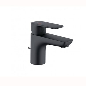 Изображение товара Смеситель для раковины Kludi Pure&Style 403883975, с донным клапаном, черный матовый