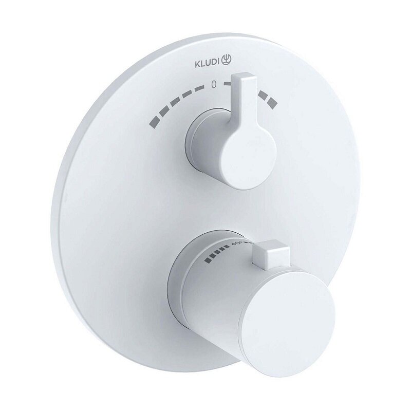 Изображение товара Смеситель для душа Kludi Nova Fonte Puristic 208105315, термостатический, на 2 потребителя, цвет белый матовый