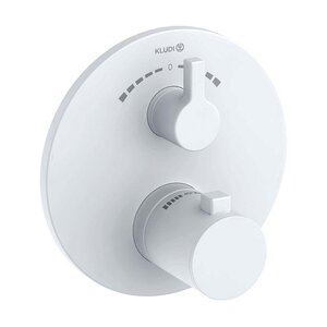 Изображение товара Смеситель для душа Kludi Nova Fonte Puristic 208105315, термостатический, на 2 потребителя, цвет белый матовый