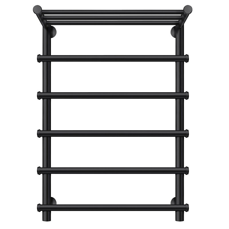 Изображение товара Полотенцесушитель водяной Secado Турин 1 СП, 4673739229569, ширина 60 см, высота 80 см, с полкой, черный матовый, 80x50x60