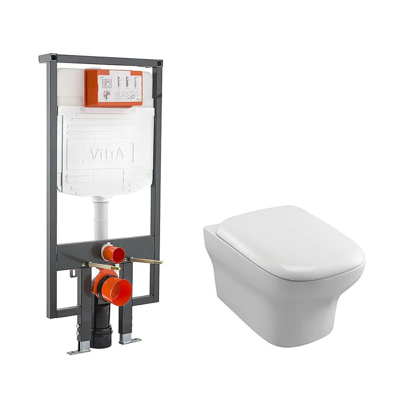 Изображение товара Инсталляция Vitra с безободковым унитазом Jacob Delafon Vox, сиденье микролифт