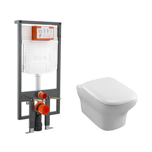 Изображение товара Инсталляция Vitra с безободковым унитазом Jacob Delafon Vox, сиденье микролифт, 748-5800-01/EDM102-00/E20142-00