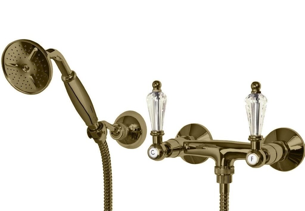Изображение товара Смеситель для душа Cezares DIAMOND-D-02-Sw бронза с ручками Swarovski
