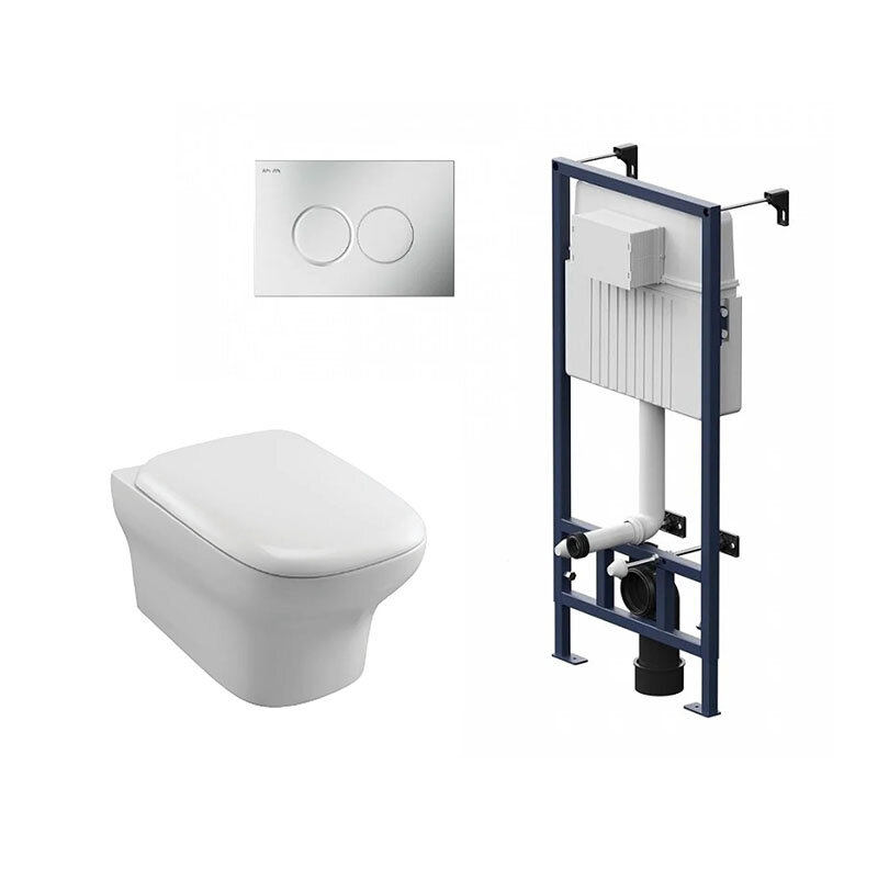 Изображение товара Инсталляция Am.Pm ProC с безободковым унитазом Jacob Delafon Vox, сиденье микролифт, клавиша смыва, I012707/EDM102-00/E20142-00/I070131