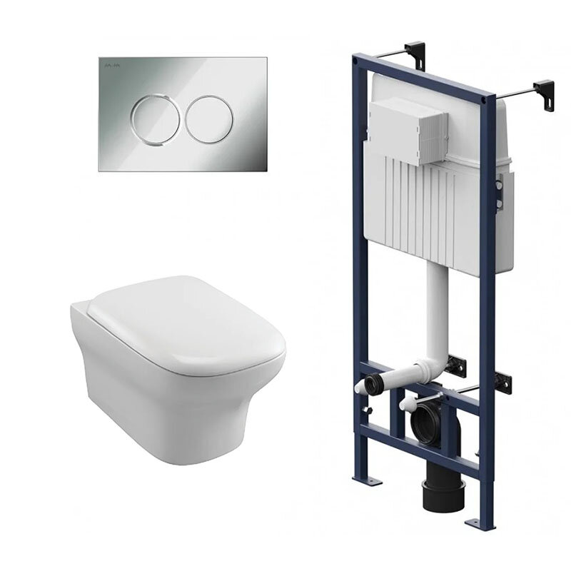 Изображение товара Инсталляция Am.Pm ProC с безободковым унитазом Jacob Delafon Vox, микролифт, двухрежим, белая