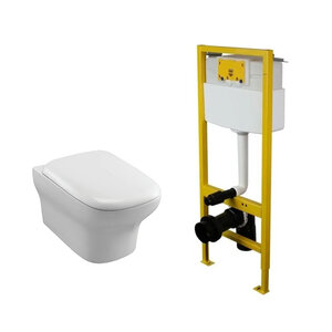 Изображение товара Инсталляция Elsen с безободковым унитазом Jacob Delafon Vox, сиденье микролифт, EIN500.1120/EDM102-00/E20142-00