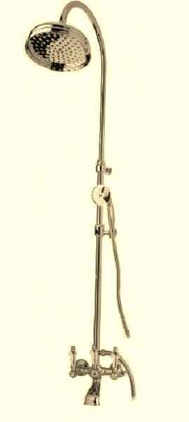 Изображение товара Душевая система Cezares DIAMOND с ручным и верхним душем в цвете золото с ручками Swarovski