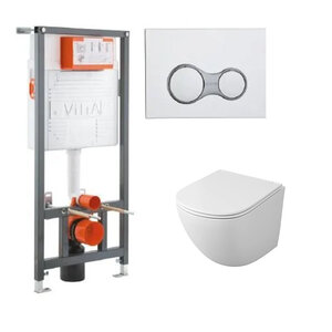 Изображение товара Инсталляция Vitra Rapid с безободковым унитазом Owl 1975 Vind Cirkel-H, микролифт, клавиша смыва