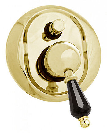 Изображение товара Смеситель Cezares VINTAGE-VDIM-03-Sw-N для душа, золото, ручки Swarovski Nero