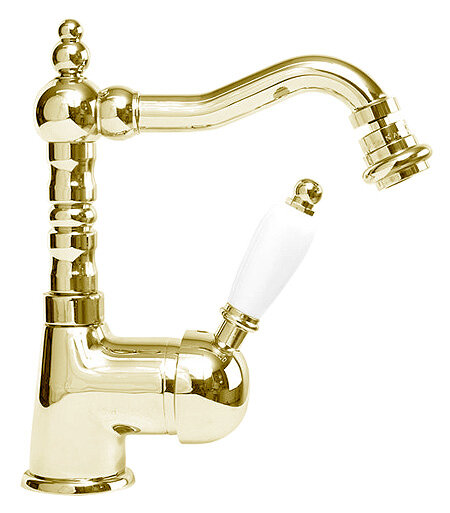 Изображение товара Смеситель Cezares ELITE-BSM2-03/24-Bi для биде, золото, ручка белая