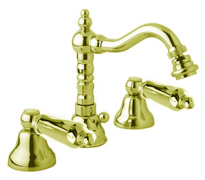 Изображение товара Смеситель Cezares FIRST-BBS2-03/24-M для биде, золото 24 карат, ручки металл