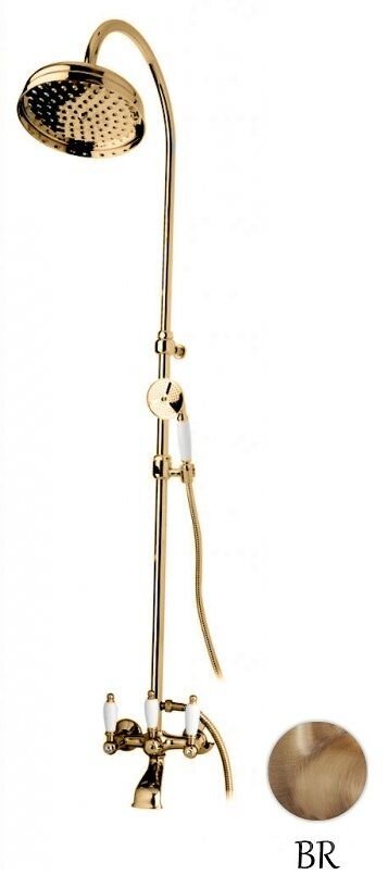 Изображение товара Душевая система Cezares FIRST-CVD-02-Bi бронза с белыми ручками стиль ретро