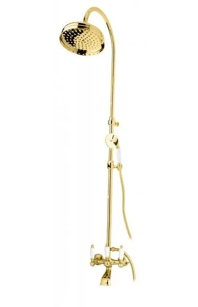 Изображение товара Душевая система Cezares FIRST-CVD-03/24-Bi с изливом и золотым покрытием 24 карата