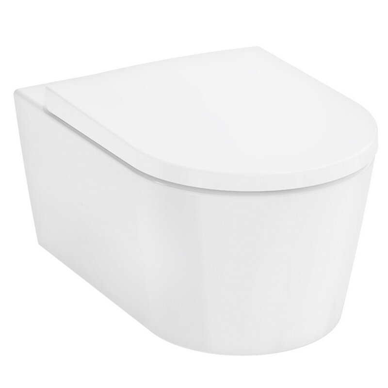 Изображение товара Подвесной безободковый унитаз Hansgrohe EluPura Original S HGSET012 с каскадным сливом Изображение товара Подвесной безободковый унитаз Hansgrohe EluPura Original S HGSET012 с каскадным сливом
