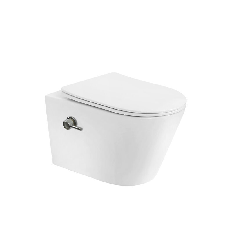 Изображение товара Подвесной унитаз безободковый с функцией биде Boheme Avva 973-SET-2-MW, белый матовый