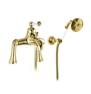 Изображение товара Смеситель Cezares Margot для ванны и душа золото/белый однорычажный Италия
