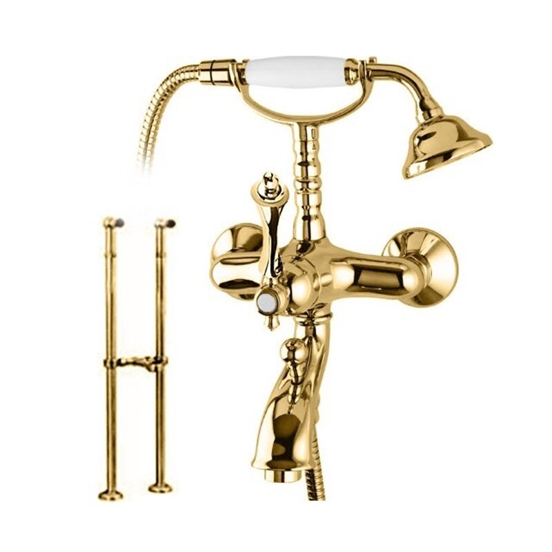 Изображение товара Смеситель Cezares Margot напольный для ванны и душа золото с однорычажным управлением