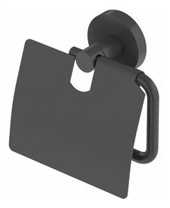 Изображение товара Держатель туалетной бумаги Cezares Relax-PH-NOP с крышкой, черный матовый