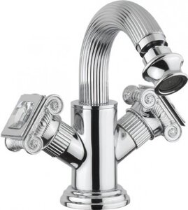 Изображение товара Смеситель Cezares Olimp BS2-01-Sw цвет хром, ручки квадратные Swarovski