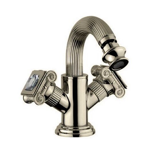 Изображение товара Смеситель Cezares Olimp BS2-02-Sw бронза с квадратными ручками Swarovski
