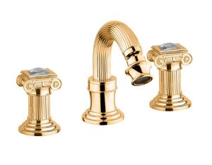 Изображение товара Смеситель Cezares Olimp BBS2-03/24-Sw золото с ручками Swarovski