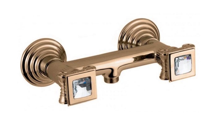 Изображение товара Смеситель Cezares Olimp DS-02-Sw бронза с квадратными ручками Swarovski
