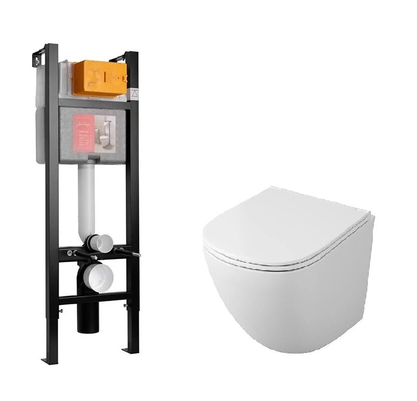 Изображение товара Инсталляция Jacob Delafon с безободковым унитазом Owl 1975 Vind Cirkel-H микролифт торнадо